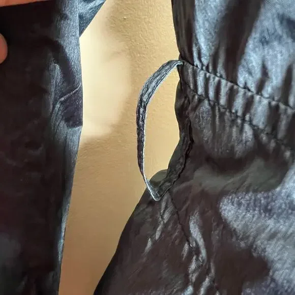 Alessandro Manzoni Jacket 12 Blue Eyelet Embroidered Longline Nylon Belted Chic - Picture 7 of 10